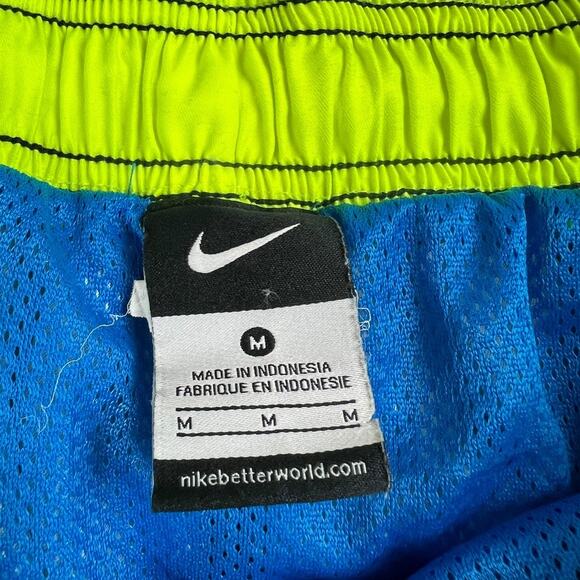 Nike Swim Trunks Neon Stripe Lined Shorts Pockets Mesh Men's Medium‎ Beach Pool - Picture 3 of 10